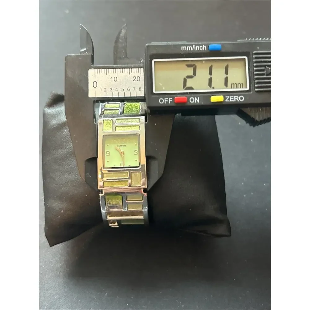 Avenue Silver Tone Green Dial Women’s Cuff Watch
